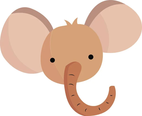 Una Pantorrilla Elefante Marrón Claro Con Grandes Orejas Rosadas Ojos — Vector de stock