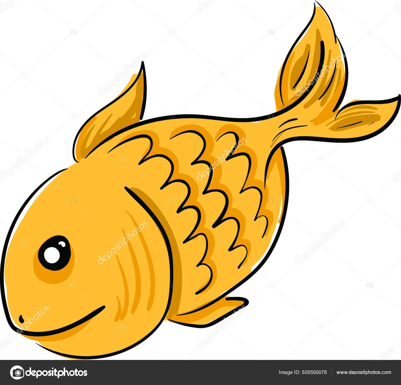 Pez Dorado Con Ojos Negros Nadando Libremente Río Vector Color Vector de  stock #505550078 de ©PantherMediaSeller, image size:1600x1537