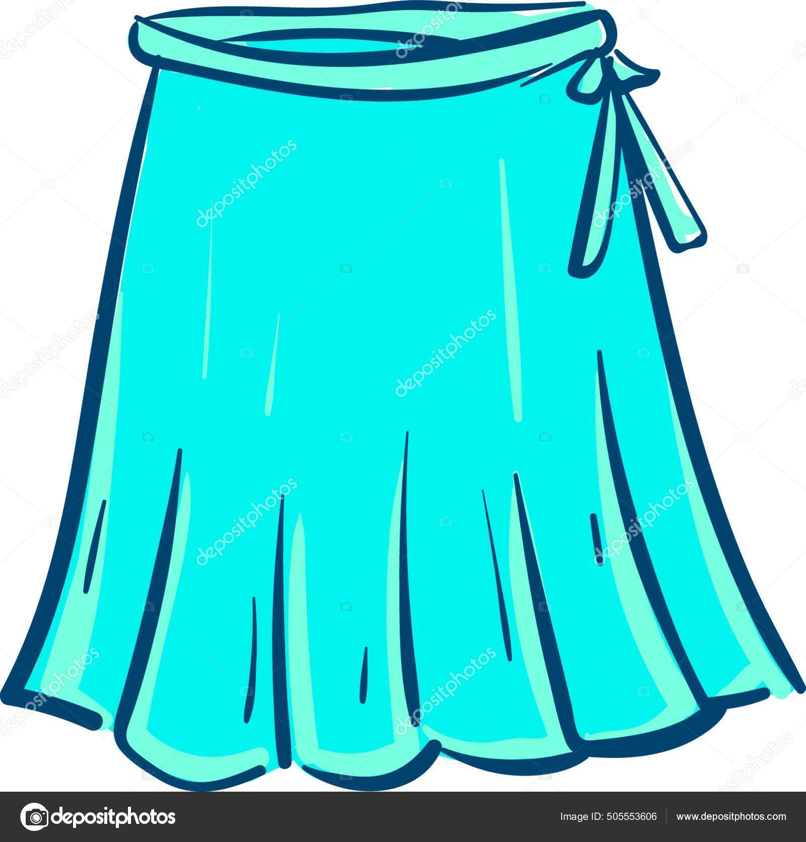 Lengthy Skirt Which Blue Color Cute Ribbon Side Vector Color Stock Vector by PantherMediaSeller 505553606