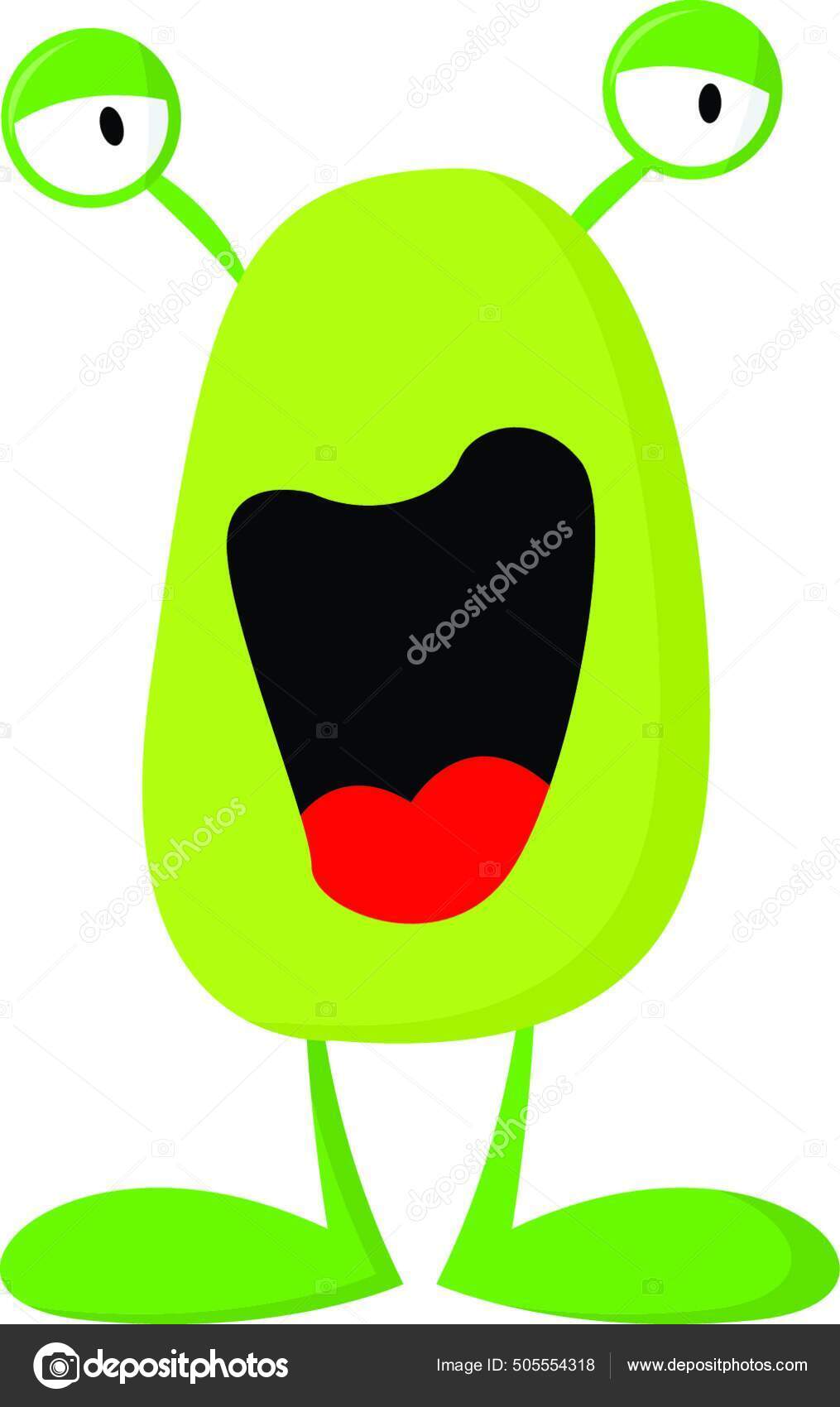 Grønt Monster Høy Latter Vektorfarge Tegning Eller Illustrasjon stockvektor  © PantherMediaSeller #505554318, image size:1015x1700