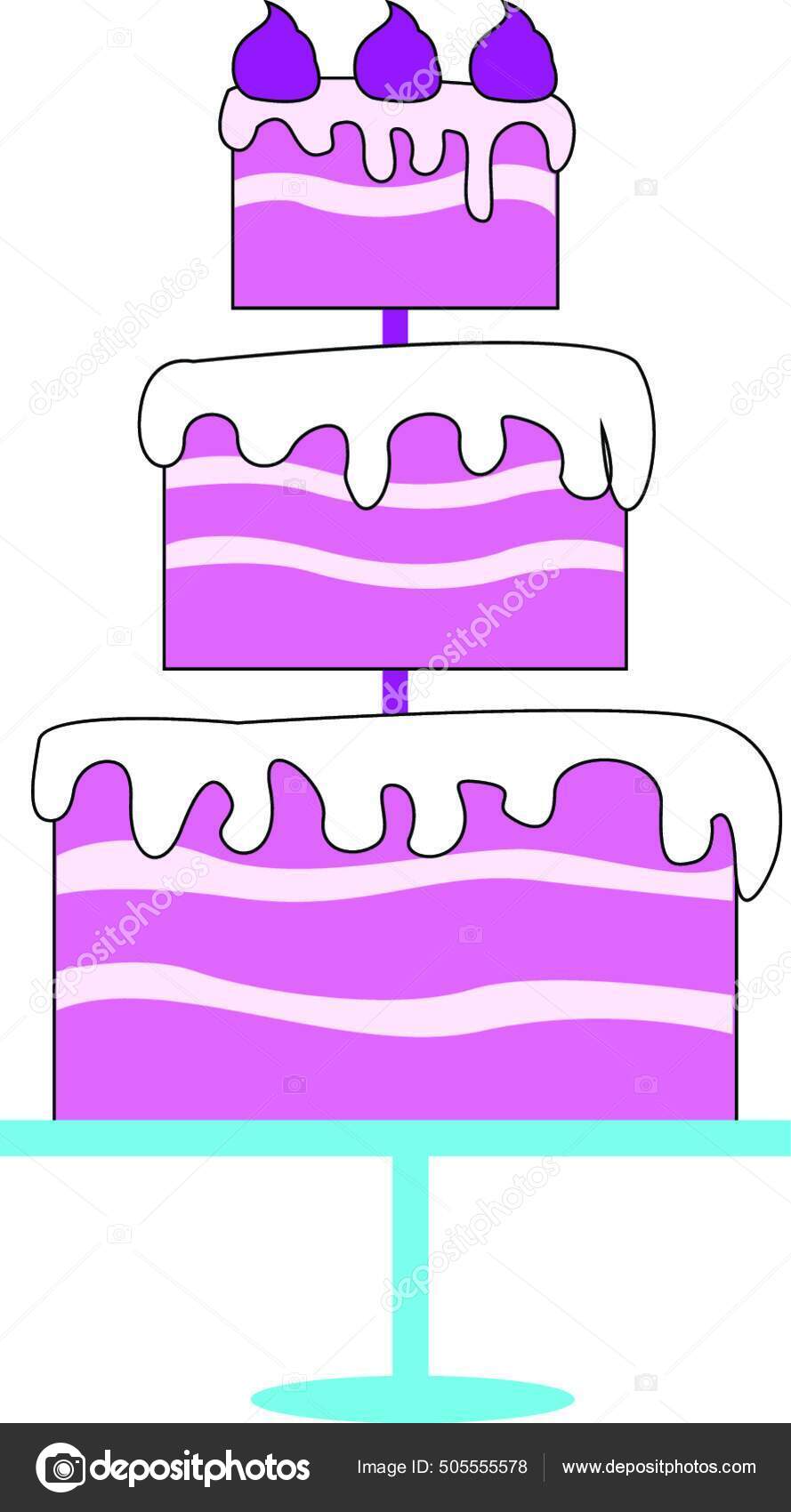 Bolo de camada de pintura dos desenhos animados, desenho animado