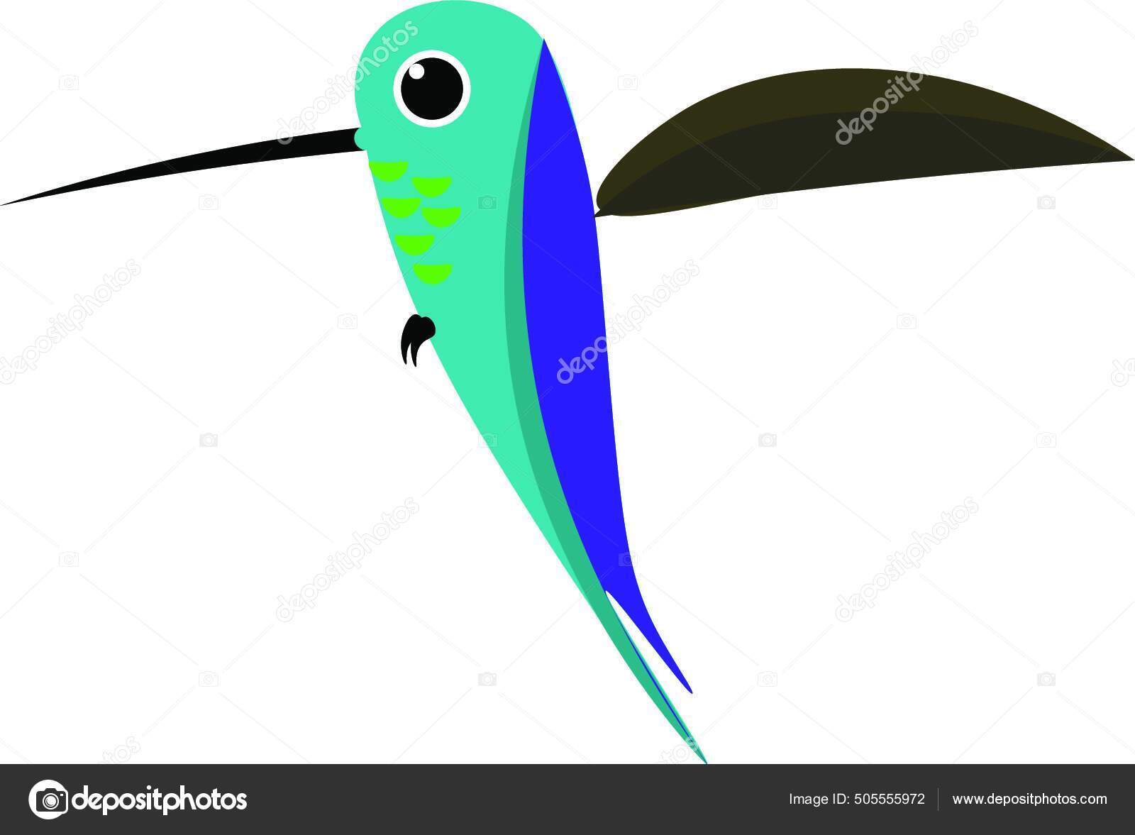 Cartoon Colorful Colibri Bird Has Thin Long Bill Purple Plumage Stock Vector Image By C Panthermediaseller