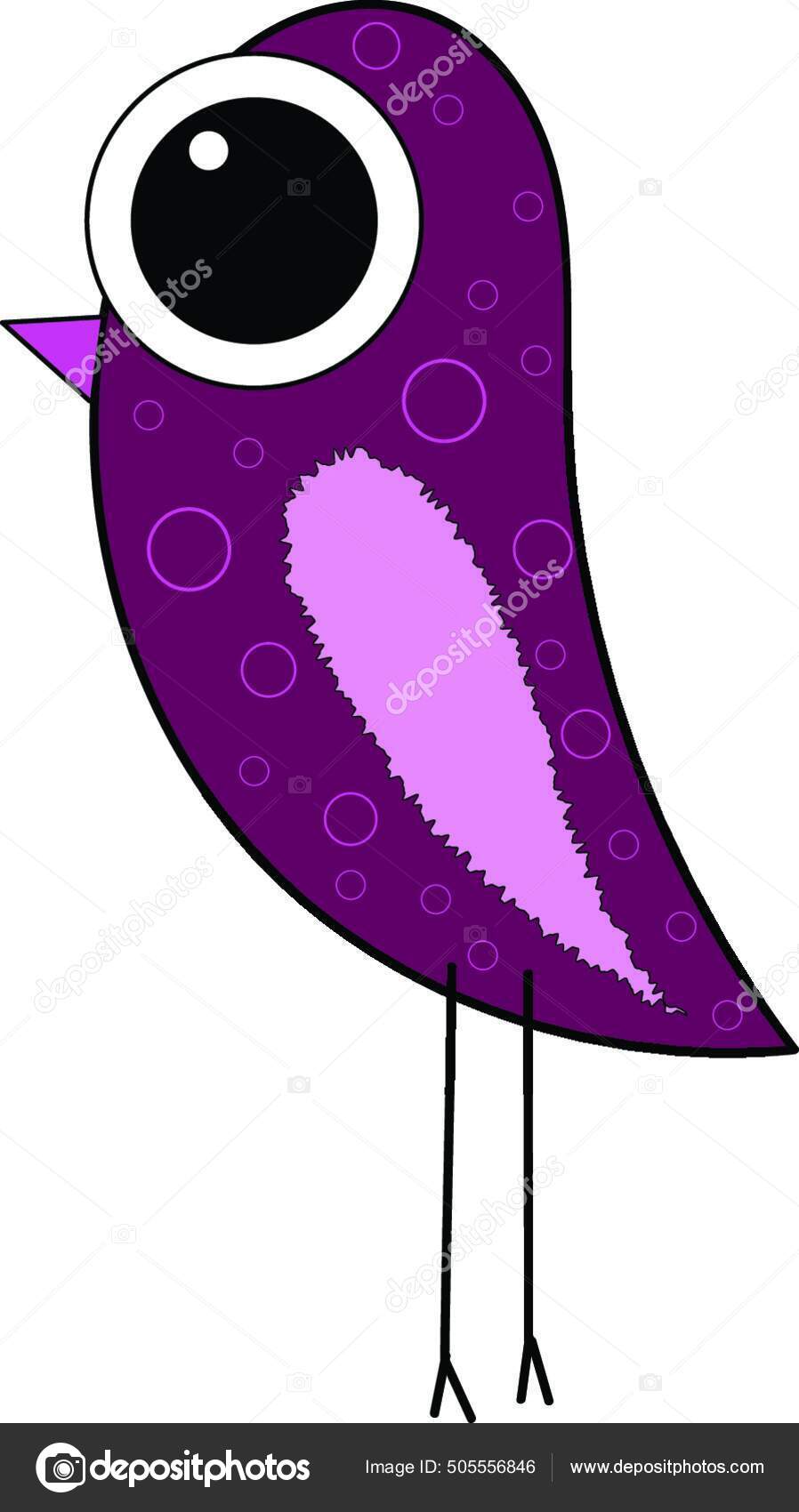 Dibujos Animados Pájaro Púrpura Con Cuerpo Forma Ovalada Color Rosa Vector  de stock #505556846 de ©PantherMediaSeller, image size:898x1700