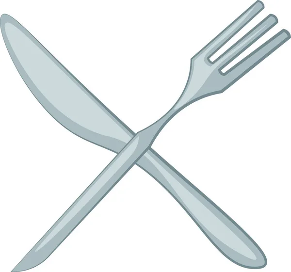 フォークとナイフの一部ベクトルカラー図面やイラストを食べるために一緒に頻繁に使用される刃物の2つの部分 — ストックベクタ