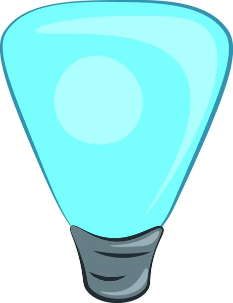 Eine Blau Gefärbte Cartoon Glühbirne Mit Formen Einer Weiß Gefärbten — Stockvektor
