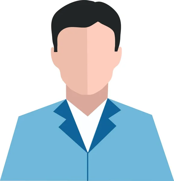 Clipart Homem Terno Casaco Cor Azul Parece Bonito Não Tem —  Vetores de Stock