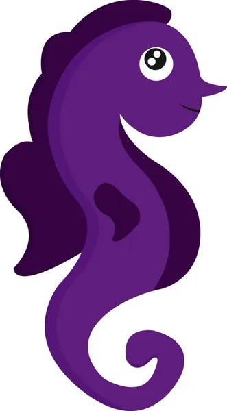 Симпатично Маленький Фиолетовый Морской Конёк Темно Фиолетовыми Кольцами Туловища Коронет — стоковый вектор