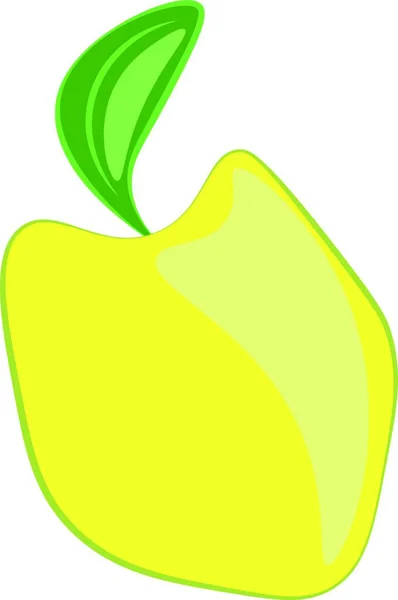 Dibujos Animados Una Fruta Comestible Membrillo Amarillo Con Una Hoja — Archivo Imágenes Vectoriales