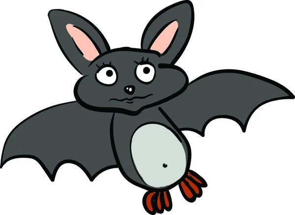 Morcego Cor Cinza Dos Desenhos Animados Com Orelhas Cor Rosa — Vetor de Stock