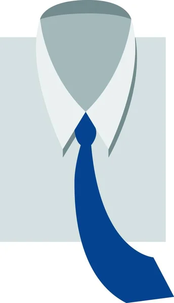 Yeni Açılmış Bir Gömlek Kravatın Sırasıyla Beyaz Mavi Renkte Olması — Stok Vektör