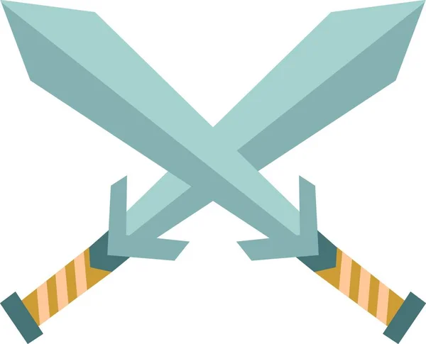 Clipart Dos Espadas Cruzadas Apuntando Hacia Arriba Simbolizan Listo Para — Archivo Imágenes Vectoriales