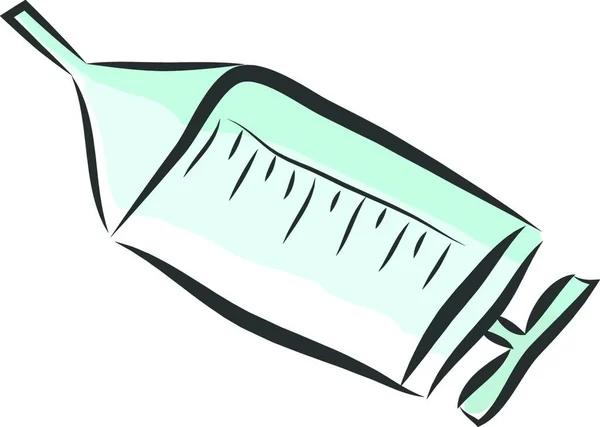 蓝色和紫色注射器针的一部分 准备注射给一个人 以改善他的健康状况 矢量彩绘或插图 — 图库矢量图片