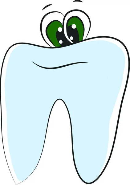 Зубная Паста Двумя Зелеными Глазами Дает Простой Векторный Цвет Улыбки — стоковый вектор