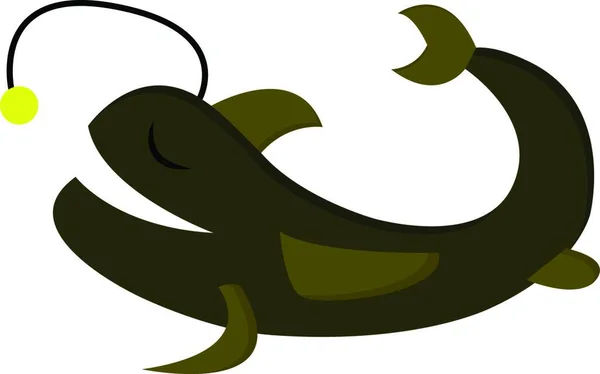 Zöldes Barna Színű Viperfish Tűszerű Fogakkal Csuklós Alsó Állkapoccsal Rendelkezik — Stock Vector