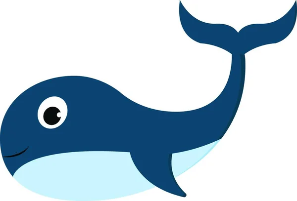 Clipart Une Baleine Souriante Couleur Bleue Tout Nageant Corps Forme — Image vectorielle