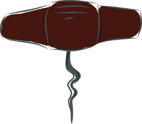 Ouvreur Vin Dessin Animé Couleur Brune Avec Une Hélice Métallique — Image vectorielle
