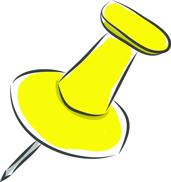 Pin Empuje Tablero Aviso Color Amarillo Con Dibujo Ilustración Color — Archivo Imágenes Vectoriales