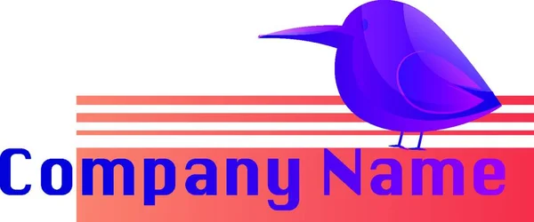 Gordito Pájaro Púrpura Logotipo Ilustración Sobre Fondo Blanco — Archivo Imágenes Vectoriales