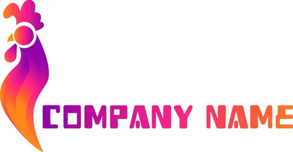 Кольоровий Логотип Векторна Ілюстрація Півня Порожній Текст Назви Компанії — стоковий вектор