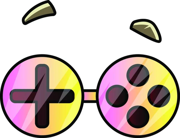 Gafas Que Tienen Forma Vector Ilustración Joystick Sobre Fondo Blanco — Vector de stock