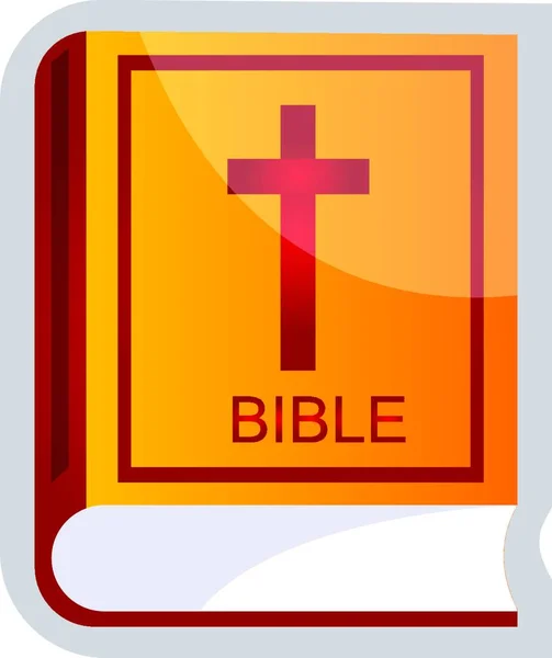 Ilustração Vetorial Amarela Vermelha Uma Bíblia Sobre Fundo Branco — Vetor de Stock