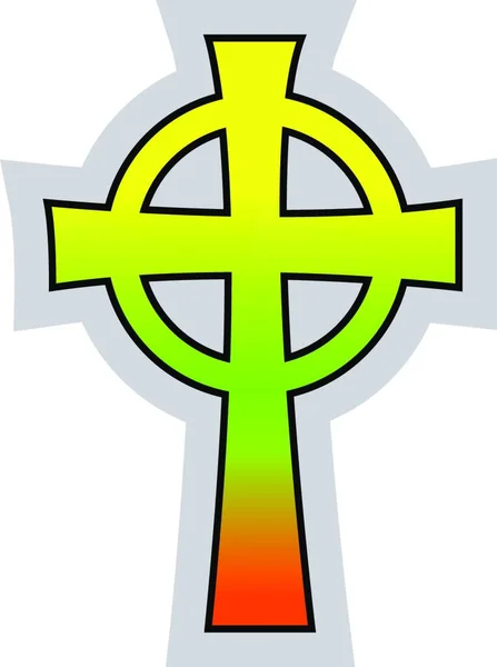 Illustrazione Colorata Della Croce Celtica Cattolica Sfondo Bianco — Vettoriale Stock