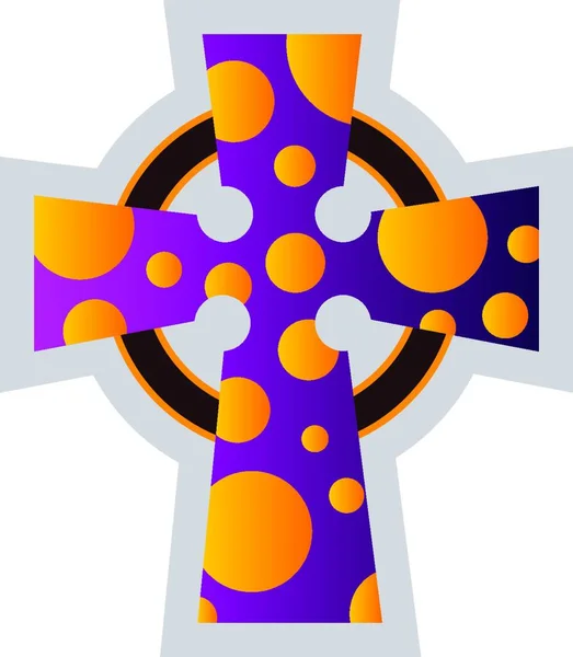 多色のセルター白い背景に十字ベクトル宗教図 — ストックベクタ