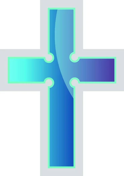 Μπλε Επισκοπική Σταυρό Διανυσματική Απεικόνιση Θρησκεία Λευκό Φόντο — Διανυσματικό Αρχείο