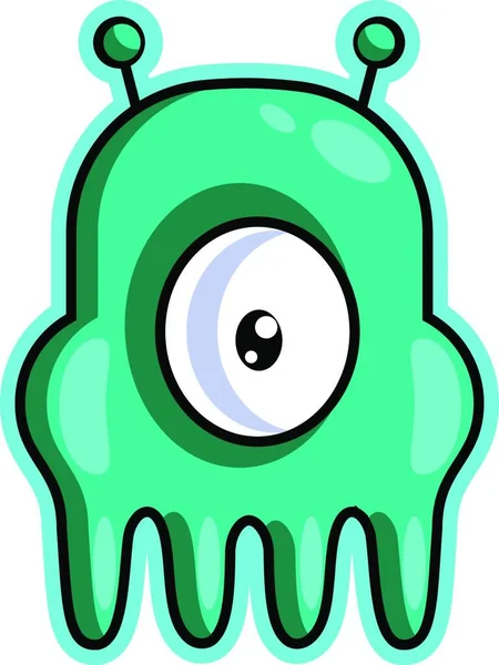 Één Oog Gaming Monster Illustratie Vector Witte Achtergrond — Stockvector