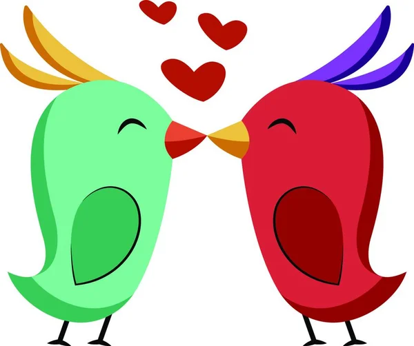 Μπλε Και Κόκκινο Πουλί Φιλιά Διάνυσμα Αυτοκόλλητο Απεικόνιση Λευκό Φόντο — Διανυσματικό Αρχείο
