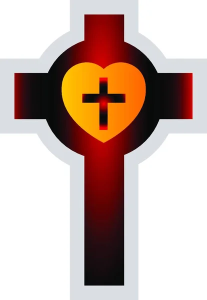 Färgglada Lutherian Cross Vektor Illustration Vit Bakgrund — Stock vektor