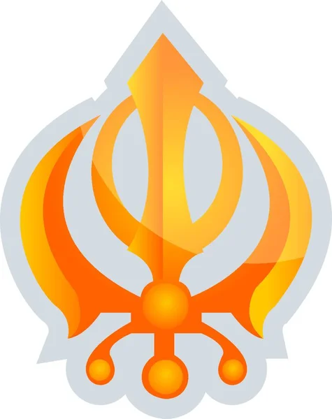 Símbolo Amarelo Sikhismo Religião Vetor Ilustração Sobre Fundo Branco —  Vetores de Stock