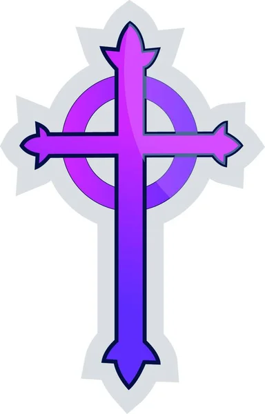 Purple Presbyterian Cross Vector Ilustración Sobre Fondo Blanco — Archivo Imágenes Vectoriales