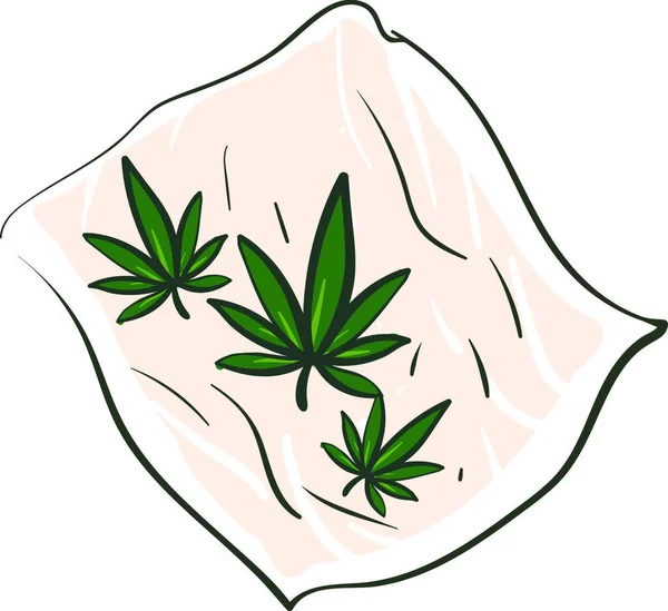 Hojas Marihuana Vector Ilustración Papel Ondulado Sobre Fondo Blanco — Archivo Imágenes Vectoriales