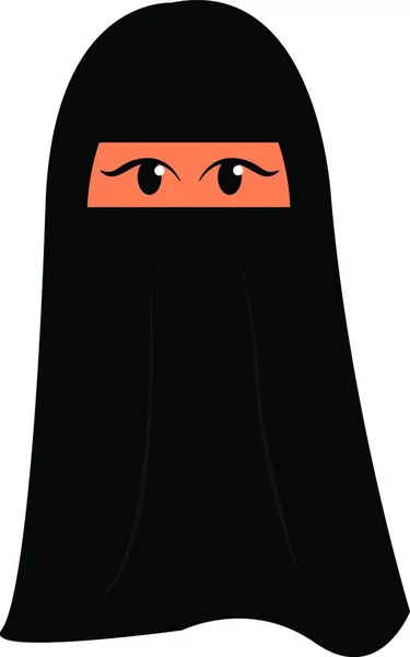 Donna Musulmana Con Vettore Illustrazione Burqa Sfondo Bianco — Vettoriale Stock