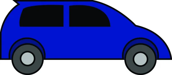 黄色の背景をした青い車 — ストックベクタ