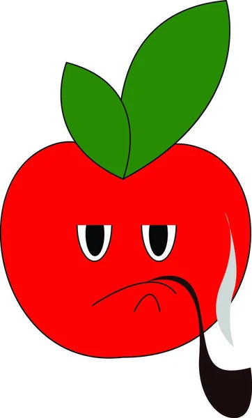 Illustration Red Apple Smile — Stock Vector