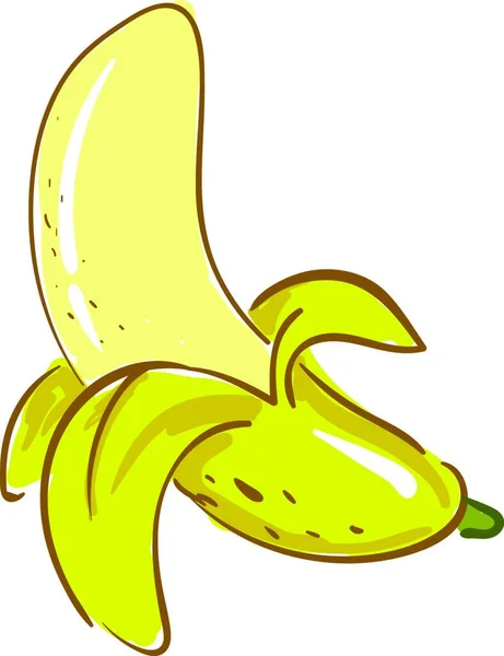 Pełni Dojrzały Smaczny Żółty Banan Który Jest Biły Jeść Wektor — Wektor stockowy