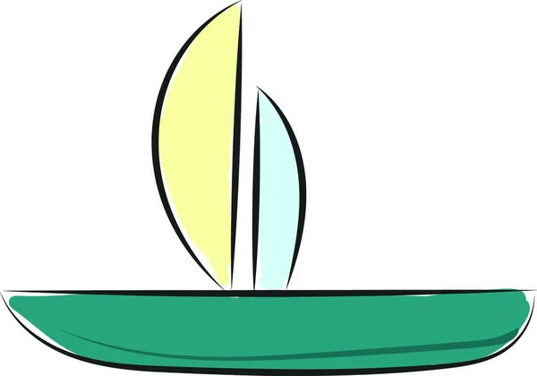 Bateau Pêche Qui Est Prêt Naviguer Dessin Couleur Vectoriel Illustration — Image vectorielle