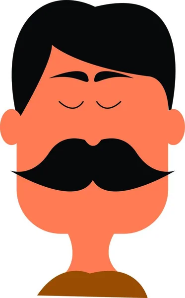 Ein Kräftiger Mann Mit Einem Großen Schnurrbart Der Seine Kraftvektorfarbzeichnung — Stockvektor