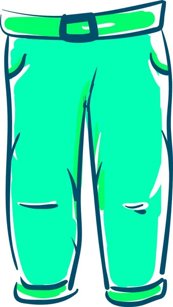 Pantalon Élégant Jean Bleu Avec Une Ceinture Pour Porter Confortablement — Image vectorielle