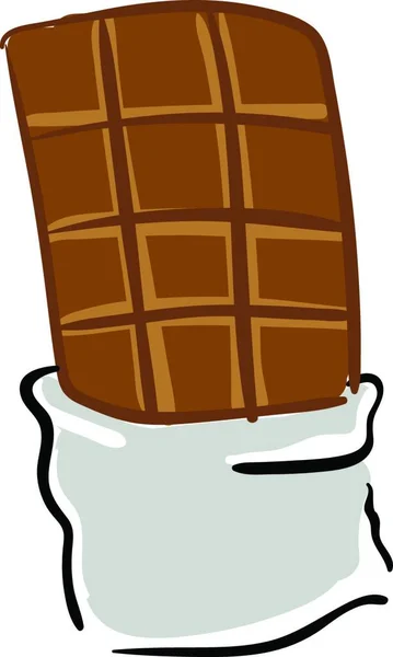 Een Reep Chocolade Een Cover Vector Kleur Tekening Illustratie — Stockvector