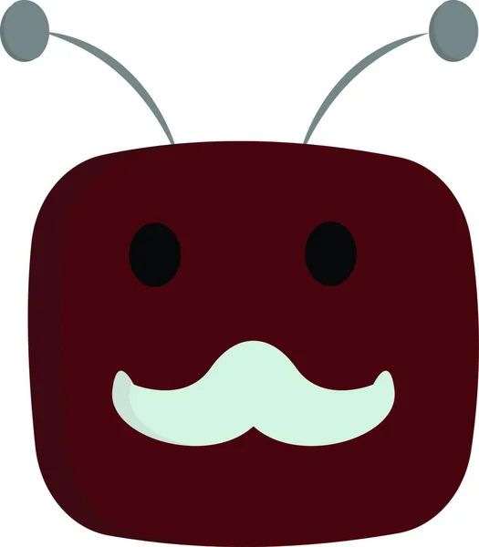 Monstro Grande Vermelho Com Dois Chifres Desenho Cor Vetor Bigode —  Vetores de Stock