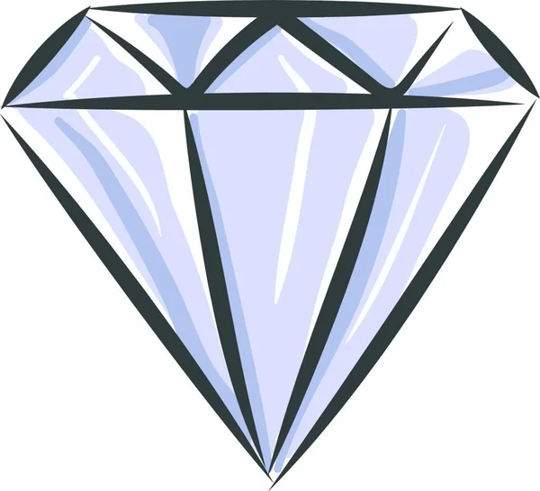 Ein Scharfer Schöner Weißer Diamant Mit Schliffen Die Helle Vektorfarbenzeichnung — Stockvektor