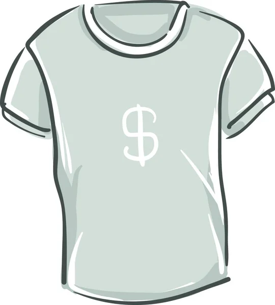 Een Grijs Overhemd Voor Mannen Met Een Dollar Symbool Het — Stockvector