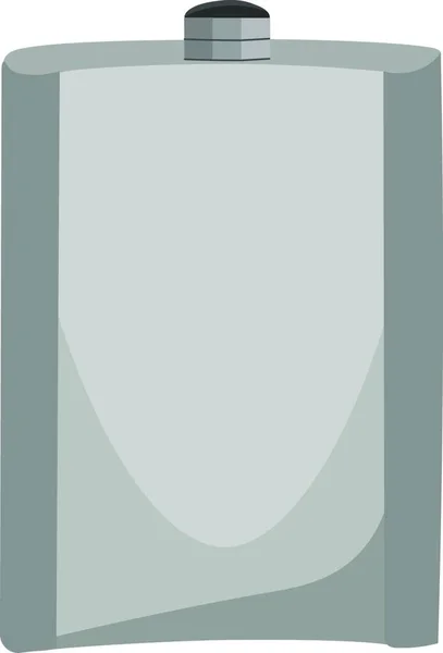 Kolba Kolorze Srebrnym Hermetyczne Zamknięty Pokrywą Kolor Rysunek Lub Ilustracji — Wektor stockowy