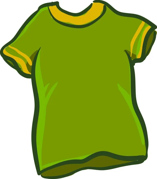 Uma Camiseta Verde Confortável Com Desenho Ilustração Cor Vetorial Colarinho —  Vetores de Stock