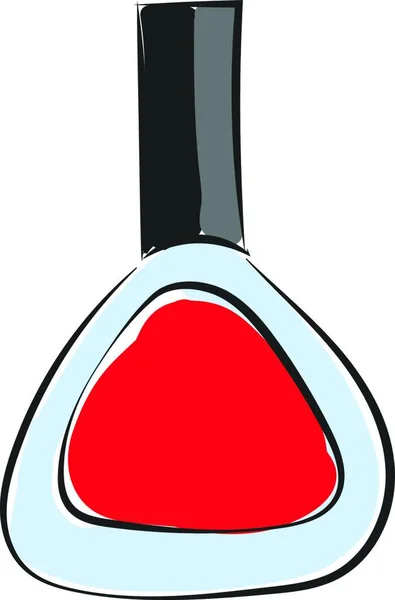 Una Botella Esmalte Uñas Color Rojo Brillante Vector Color Dibujo — Archivo Imágenes Vectoriales