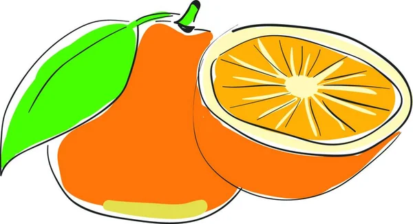 Ein Glas Orangensaft Das Frisch Zubereitete Vektorfarbzeichnung Oder Illustration Ist — Stockvektor