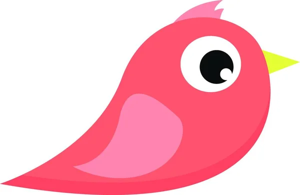 Маленький Милий Рожевий Птах Жовтим Птахом Векторний Кольоровий Малюнок Або — стоковий вектор